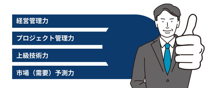 経営管理力
プロジェクト管理力
上級技術力
市場(需要)予測力