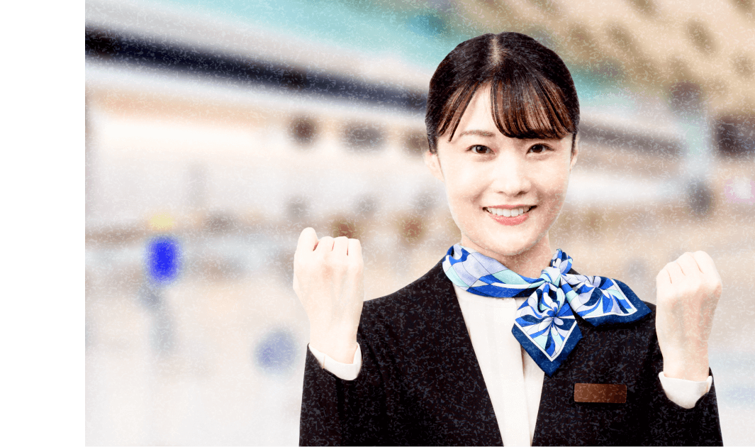 喜ぶグランドスタッフ