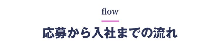 flow
応募から入社までの流れ