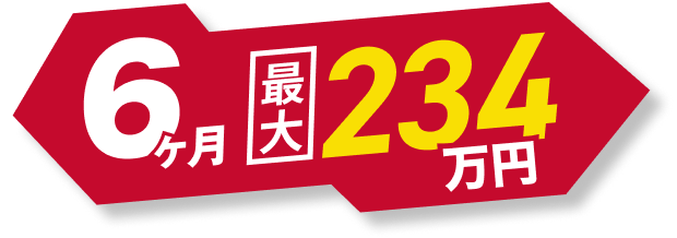 ６ヶ月最大234万円