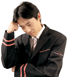 不安なポーズイメージ画像