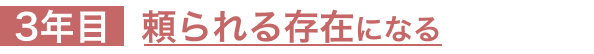 ３年目：頼られる存在になる