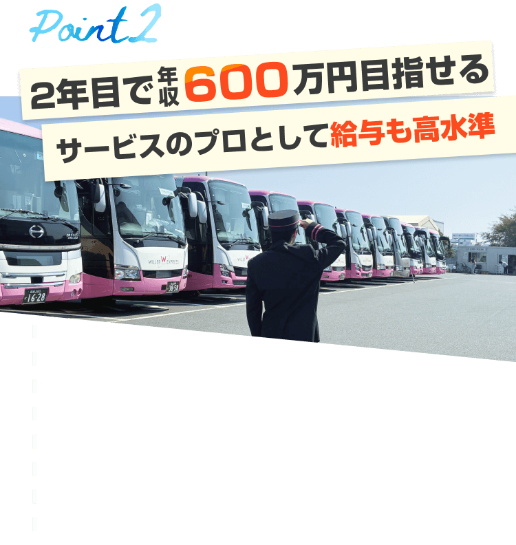 Point2 2年目で 年収600万円目指せる サービスのプロとして給与も高水準
