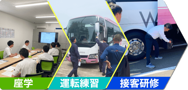 座学
運転練習
接客研修