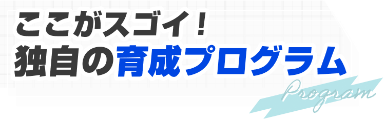 ここがスゴイ!
独自の育成プログラム